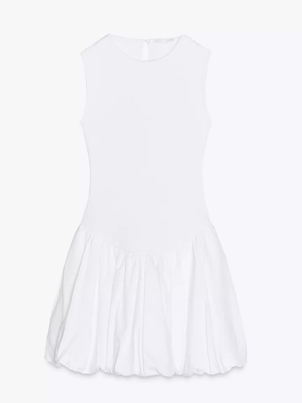 New ZARA Interlock Combination Sleeveless Bubble Hem Mini Dress - Picture 6 of 8